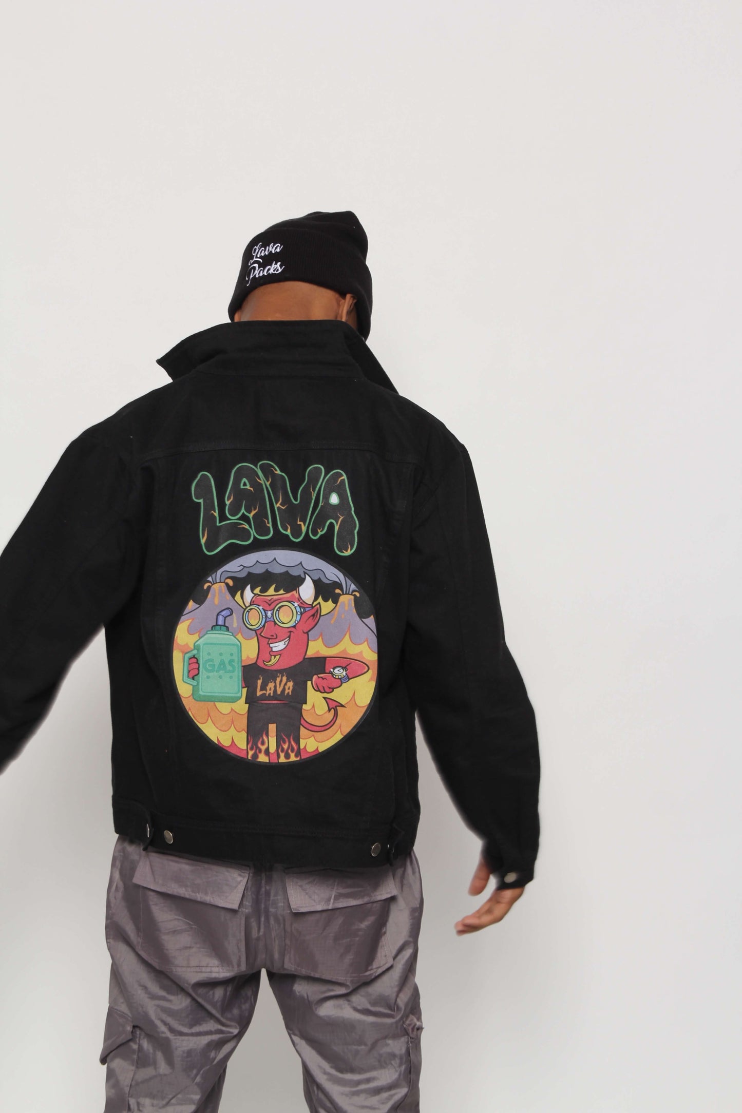 Larry The Lava Man Black Denim Jacket