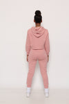 Lava Pink Women Crop Top Hoodie Sweatshirt