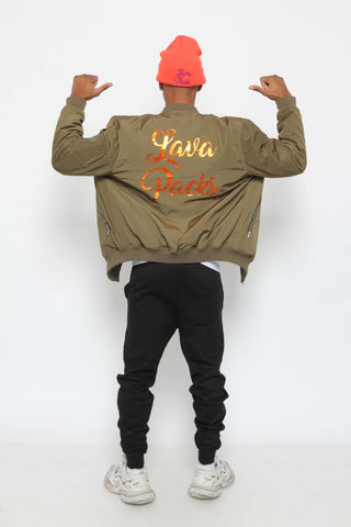 Lava Packs Lyrics Olive Green  Bomber Jacket