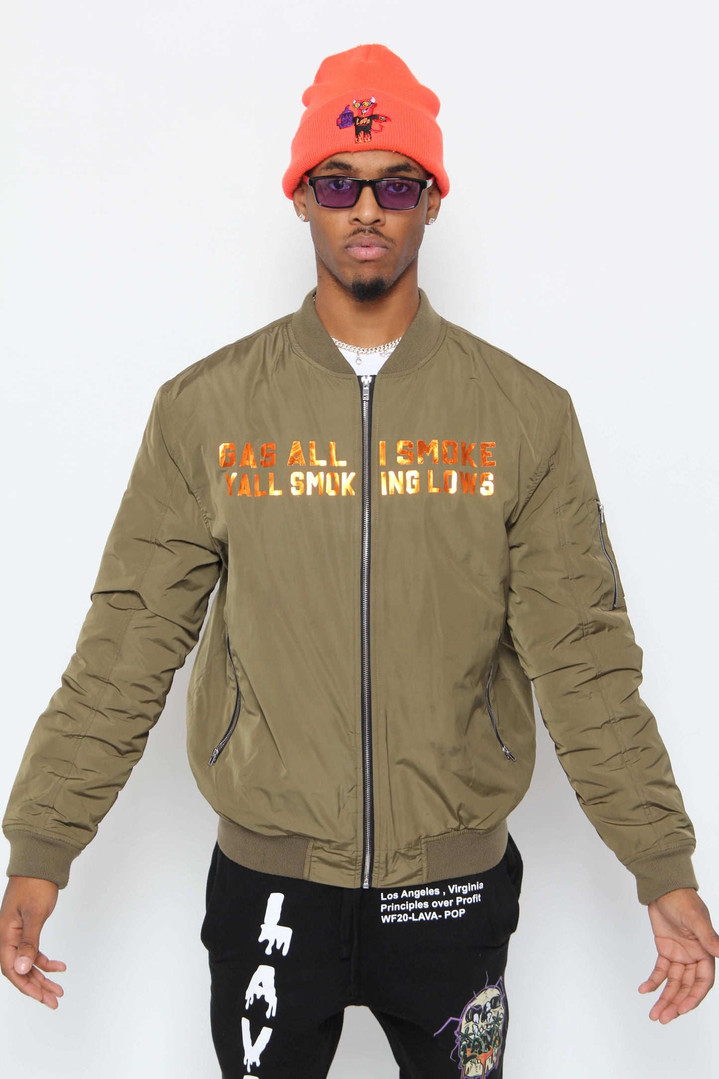 Lava Packs Lyrics Olive Green  Bomber Jacket