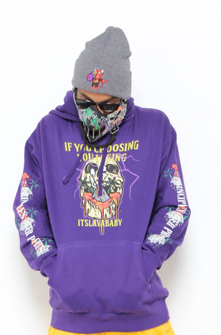Lava Nation Purple  Skulcano Hoodie