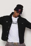 Larry The Lava Man Black  Denim Jacket