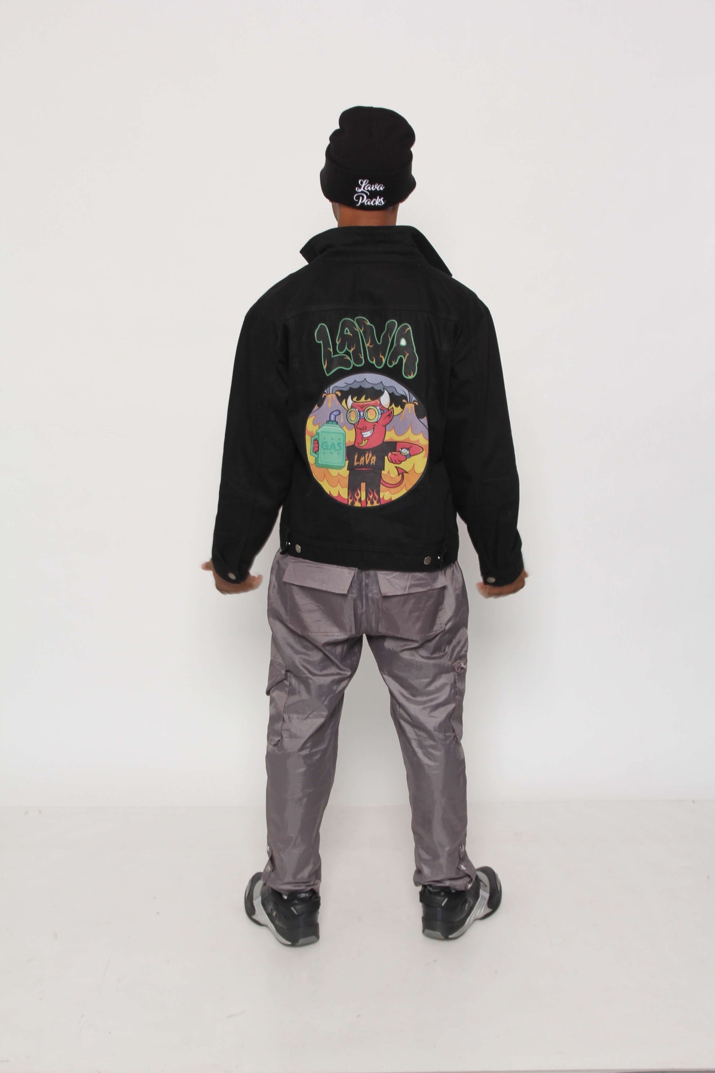 Larry The Lava Man Black  Denim Jacket