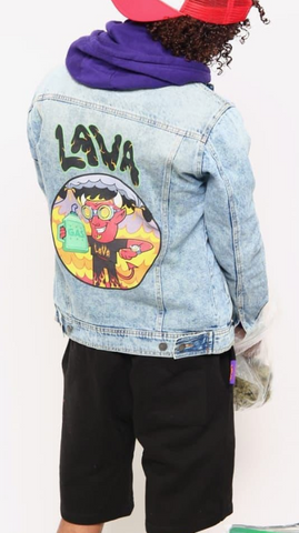 Larry The Lava Man  Blue Jean Denim  Jacket